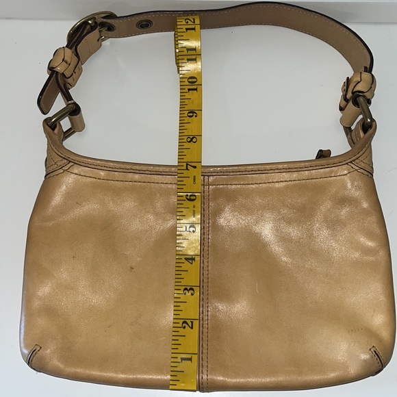 Vintage Coach Cowhide Leather Bleeker Tattersall Hobo Bag Blonde/Tan - Picture 7 of 16